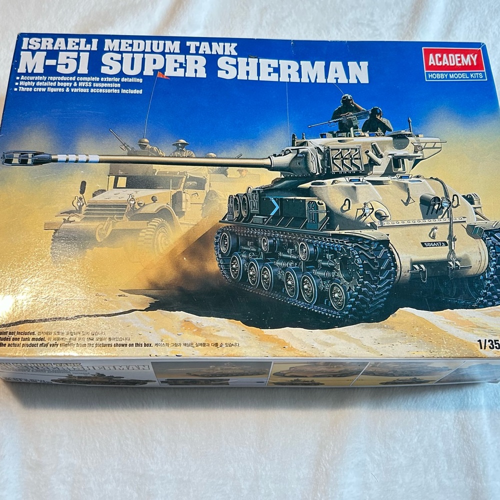 Academy M-51 Super Sherman 1/35 Israeli Tank Model Kit – Complete w/ Extras